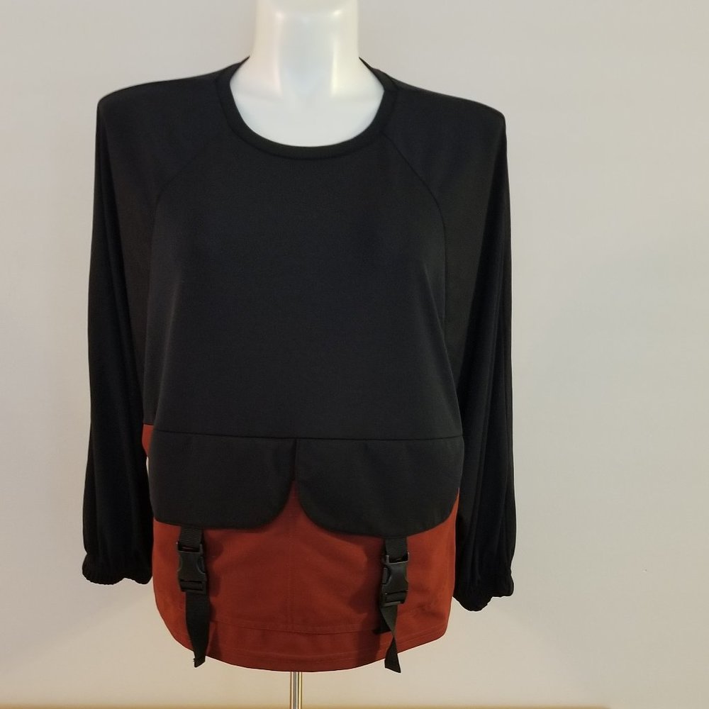 Zara Basic Two Toned Polyester Top  Front Pockets